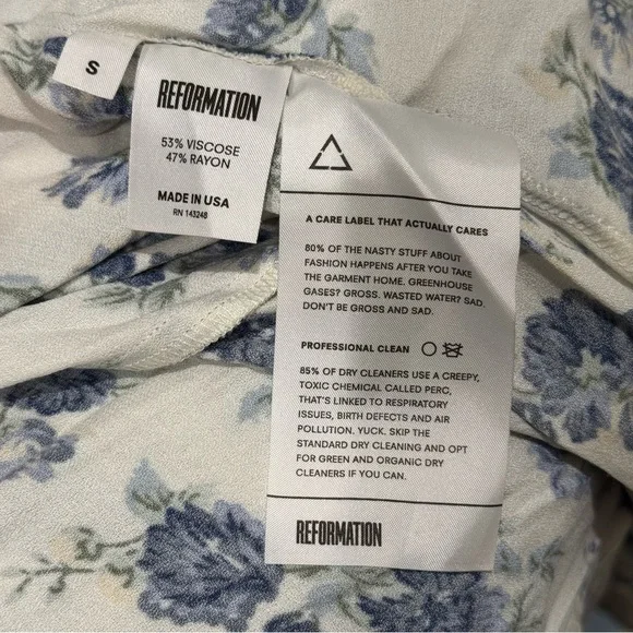 Reformation Sparrow Floral Maxi Dress Size S Cottage Core - Picture 14 of 14